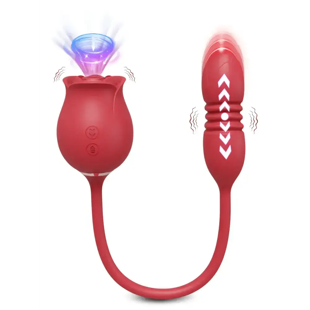 Rose Sucking Sex Toys Dildo Vibrator for Women 3in1 Thrusting G Spot Anal Vibrators Stimulator Female Vibrating Egg