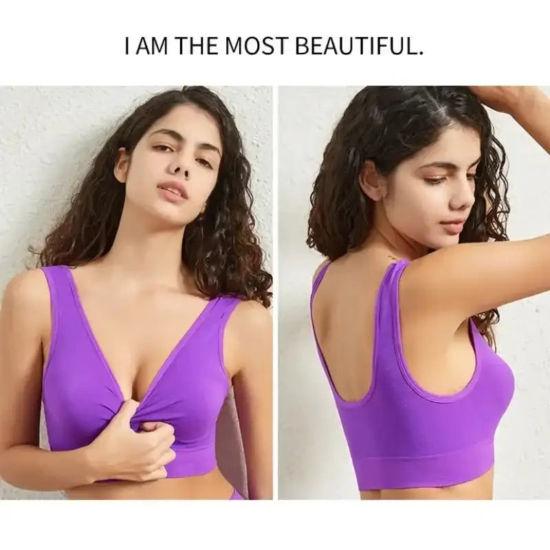 Women's S - 5XL Seamless Bra Push - Up Sports Bra Non - wire Crop Tops Solid Color Sexy Lingerie No Pads Breathable Female Brassiere - The Lady's Haven