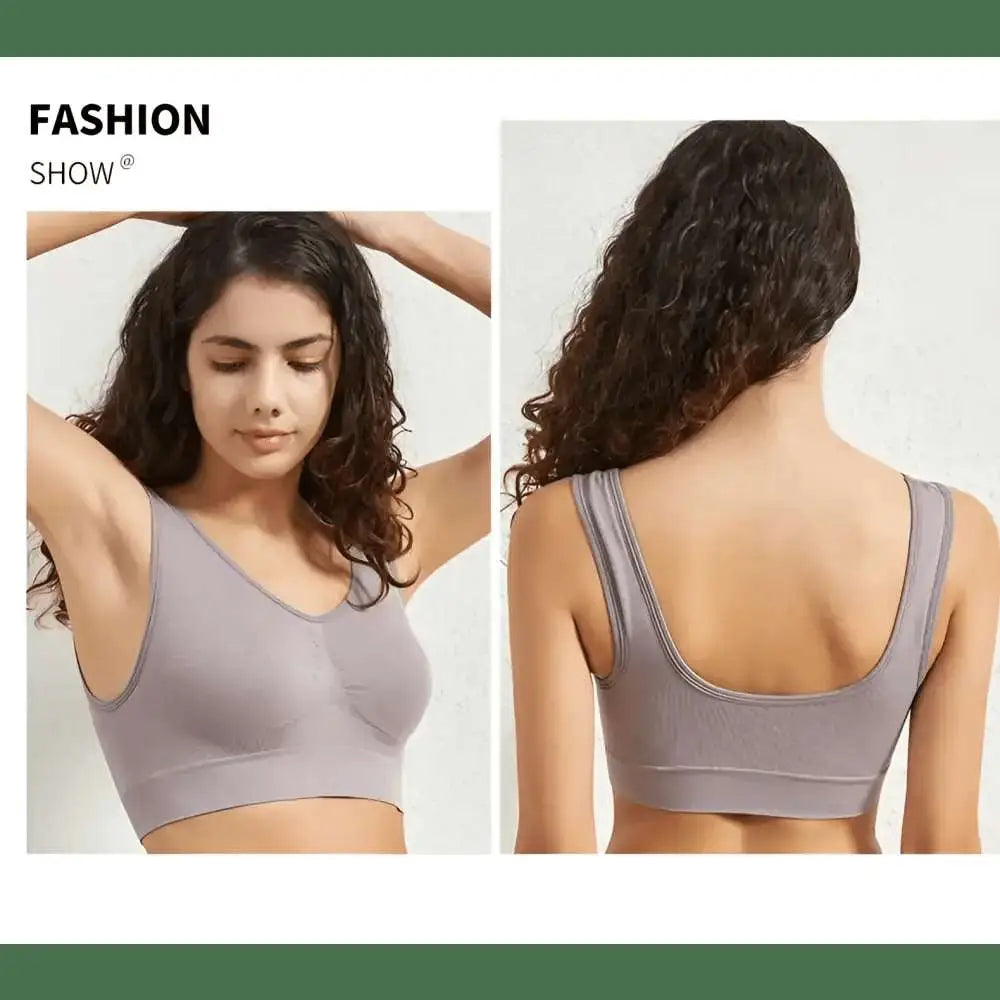 Women's S - 5XL Seamless Bra Push - Up Sports Bra Non - wire Crop Tops Solid Color Sexy Lingerie No Pads Breathable Female Brassiere - The Lady's Haven