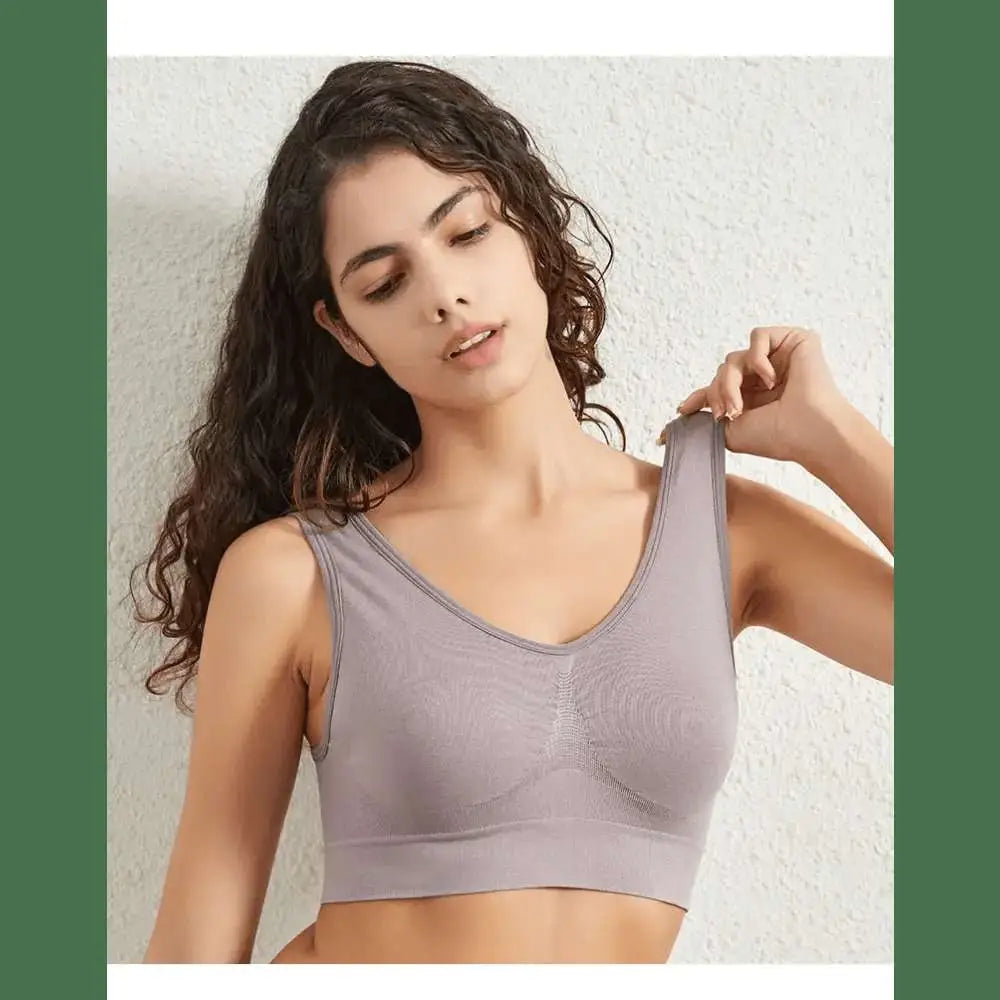 Women's S - 5XL Seamless Bra Push - Up Sports Bra Non - wire Crop Tops Solid Color Sexy Lingerie No Pads Breathable Female Brassiere - The Lady's Haven