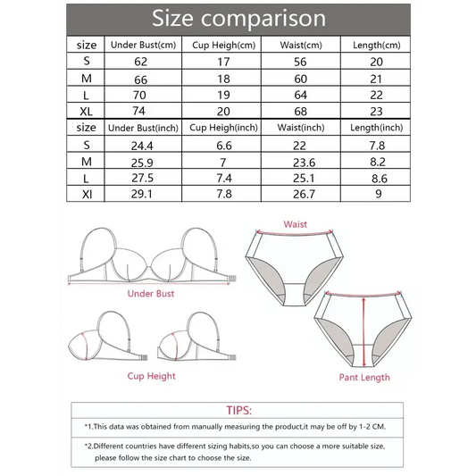 2 - piece Sexy Multi - color Lingerie Set For Women's Gathering Push Up Underwear For Women's Flower Underwear Set A2155 - The Lady's Haven