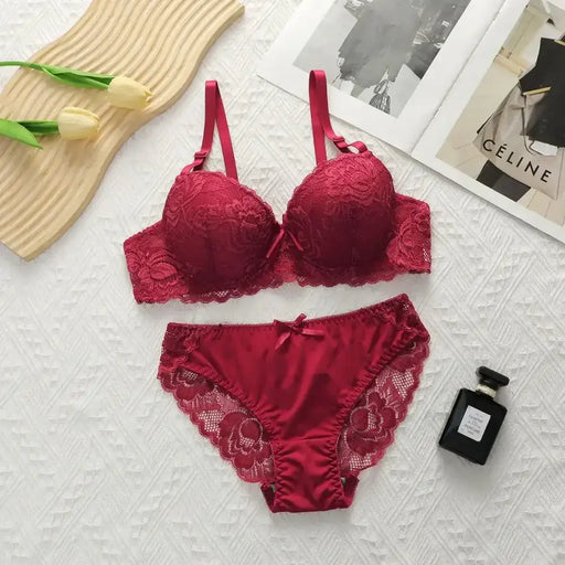 2 - piece Sexy Multi - color Lingerie Set For Women's Gathering Push Up Underwear For Women's Flower Underwear Set A2155 - The Lady's Haven