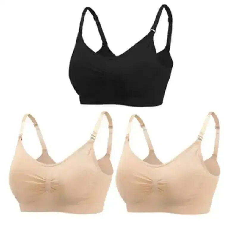 3pcs/Set High Quality Maternity Nursing Bras Cotton Breastfeeding Pregnant Underwear Seamless Large Size Breathable Bra Push Up - The Lady's Haven