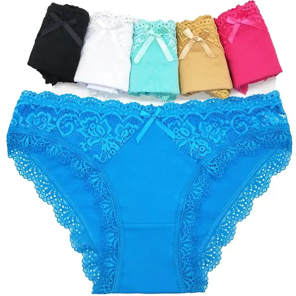 5 PCS/SET New Arrival Low Rise Ladies Sexy Lace Panty Underpants Panties For Women Lingerie Cotton Briefs - The Lady's Haven
