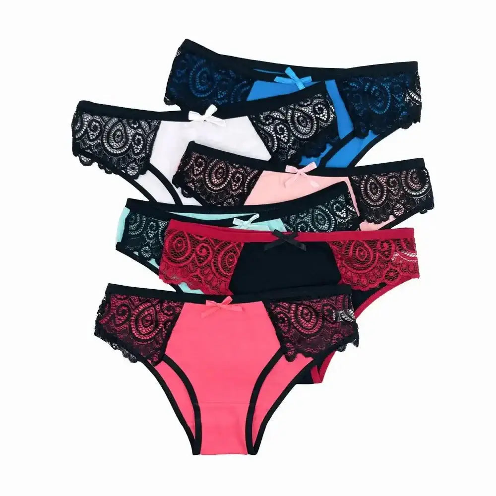 5 PCS/SET New Arrival Low Rise Ladies Sexy Lace Panty Underpants Panties For Women Lingerie Cotton Briefs - The Lady's Haven