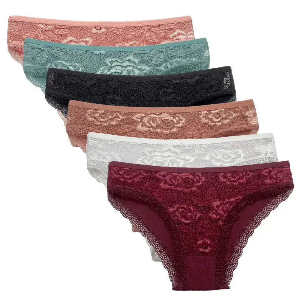 5 PCS/SET New Arrival Low Rise Ladies Sexy Lace Panty Underpants Panties For Women Lingerie Cotton Briefs - The Lady's Haven