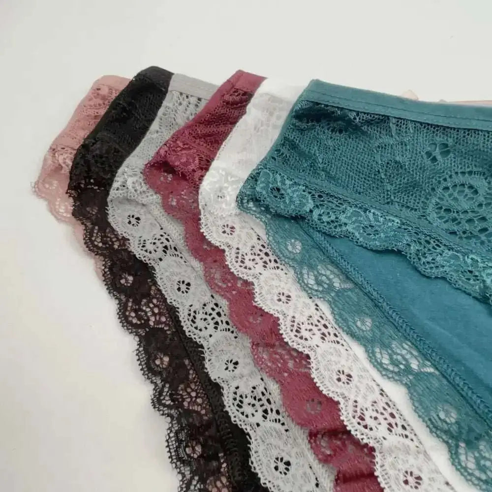 5 PCS/SET New Arrival Low Rise Ladies Sexy Lace Panty Underpants Panties For Women Lingerie Cotton Briefs - The Lady's Haven