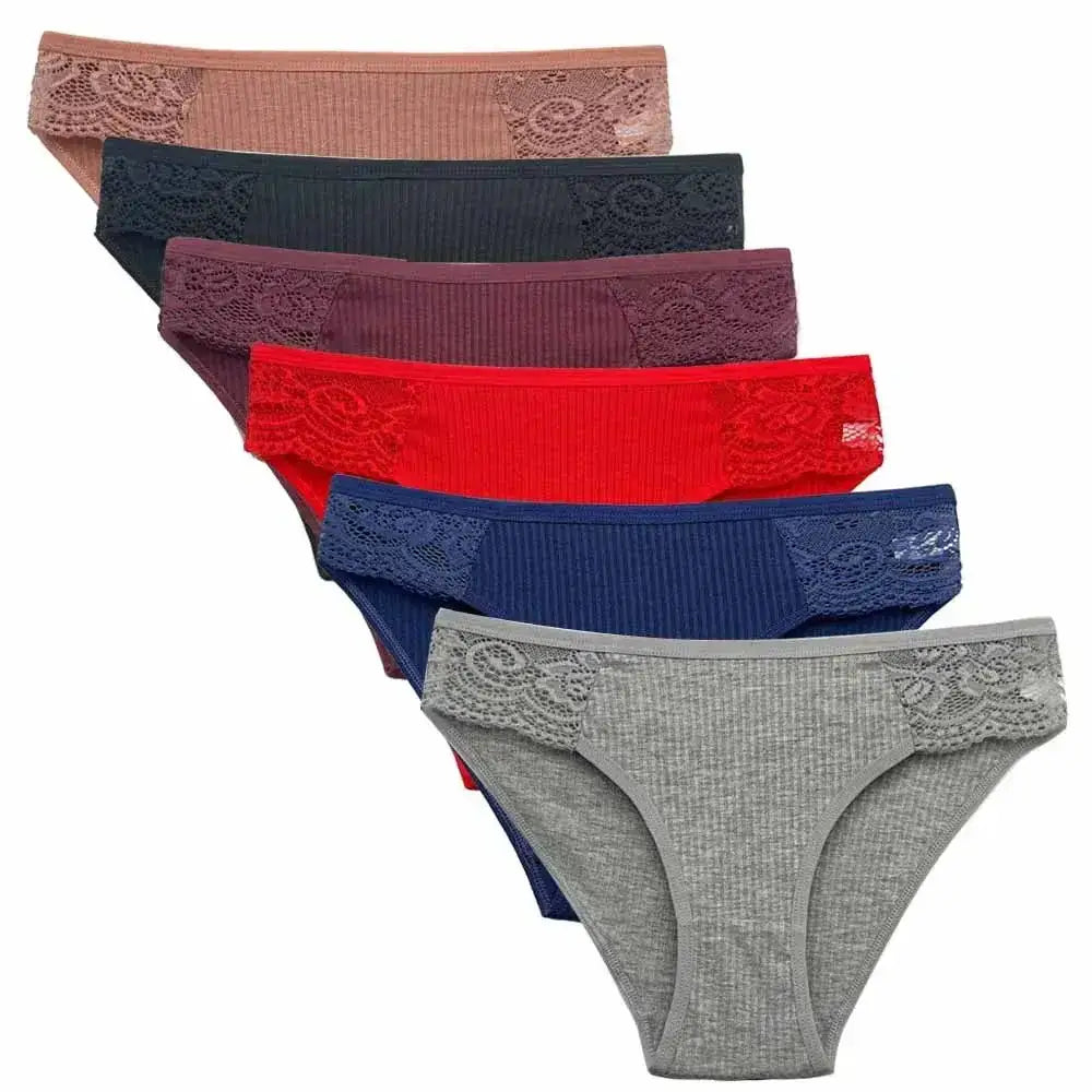 5 PCS/SET New Arrival Low Rise Ladies Sexy Lace Panty Underpants Panties For Women Lingerie Cotton Briefs - The Lady's Haven