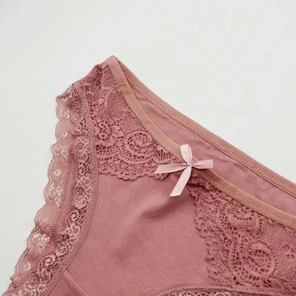 5 PCS/SET New Arrival Low Rise Ladies Sexy Lace Panty Underpants Panties For Women Lingerie Cotton Briefs - The Lady's Haven