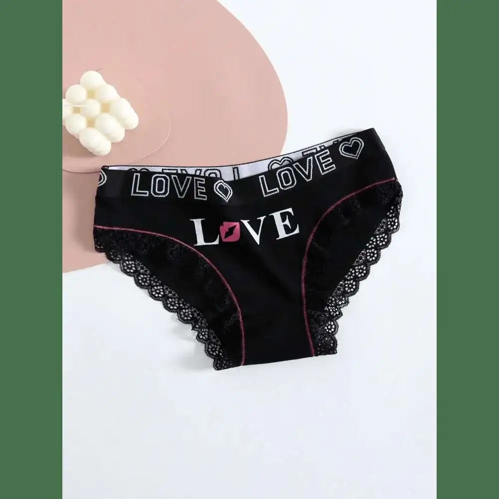 5pcs women cotton Panties Fashion Letter Printed Belt Ladies underwear Breathable Intimates Lingeries - The Lady's Haven