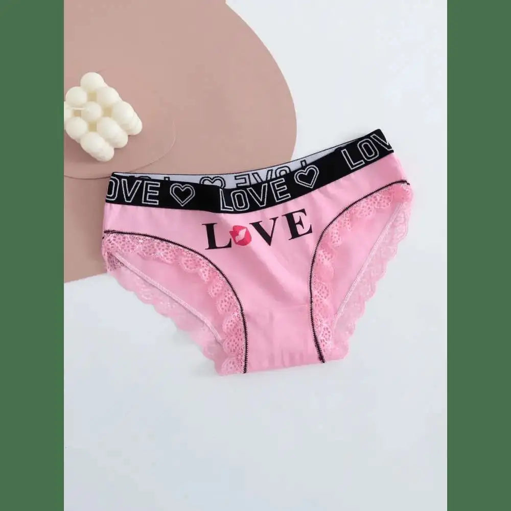 5pcs women cotton Panties Fashion Letter Printed Belt Ladies underwear Breathable Intimates Lingeries - The Lady's Haven
