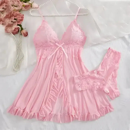 A Set Of Woman Underwear Nightgown Thong Sets Plus Size Suspender Lace Lingerie Sexy Accessories Erotic Bra Nightdress lencería - The Lady's Haven