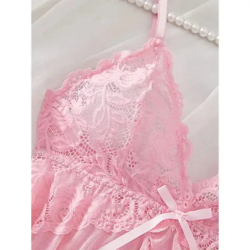 A Set Of Woman Underwear Nightgown Thong Sets Plus Size Suspender Lace Lingerie Sexy Accessories Erotic Bra Nightdress lencería - The Lady's Haven