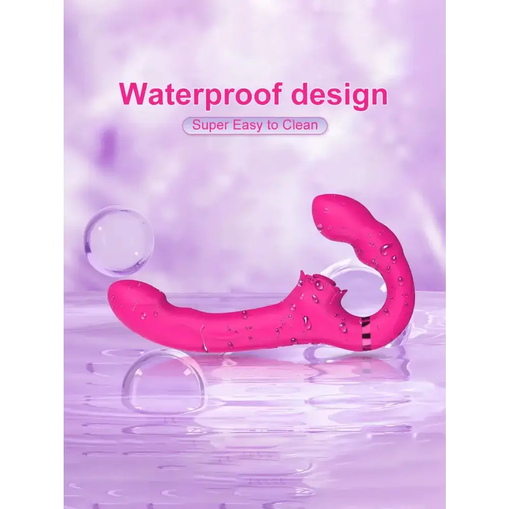APP Strapless Strap-On G-Spot Dildo Vibrator Realistic Double-Ended Vibrating Butt Plug Anal Sex Toys for Women