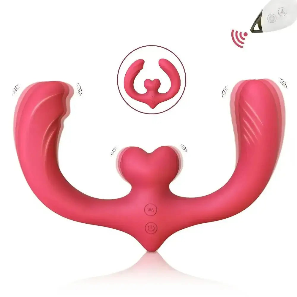 APP Strapless Strap-On G-Spot Dildo Vibrator Realistic Double-Ended Vibrating Butt Plug Anal Sex Toys for Women