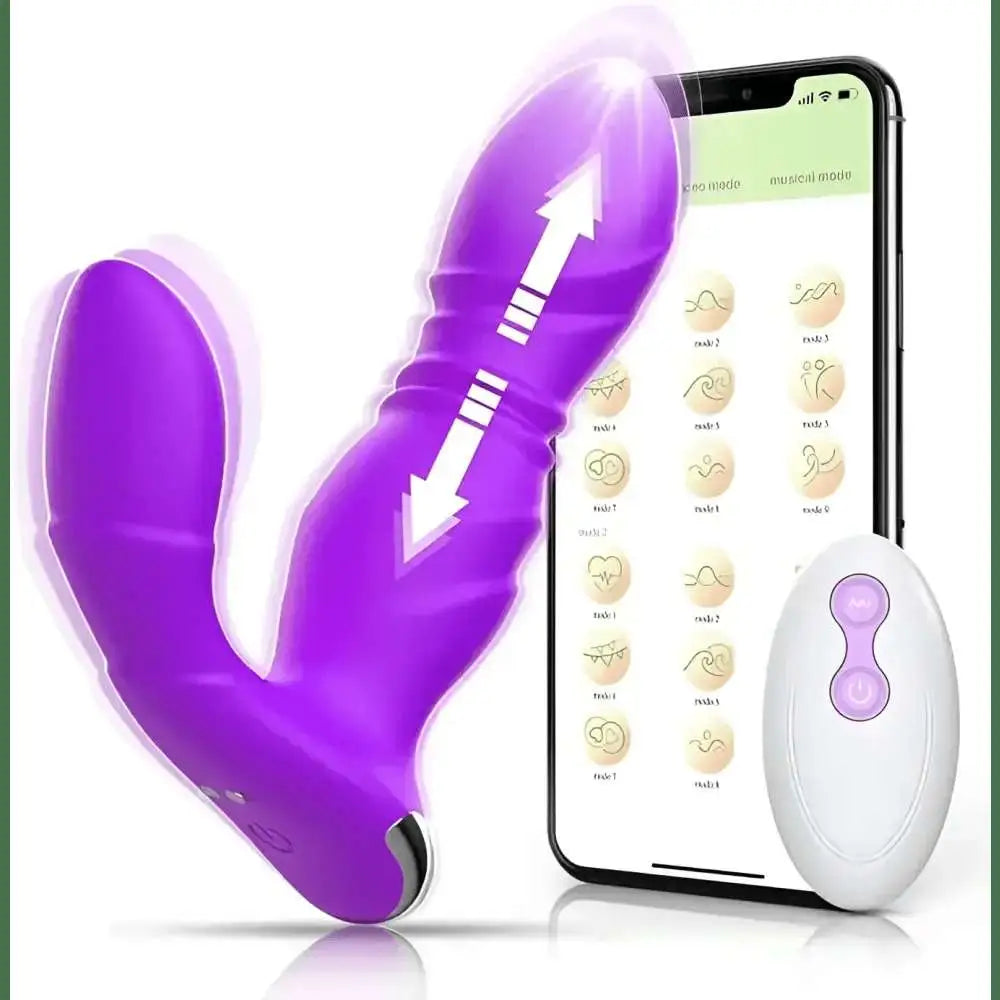 App Telescopic Vibrator Remote Control Wearable Vibrating Panties Thrust Dildo Adult Sex Machine Toys For Women