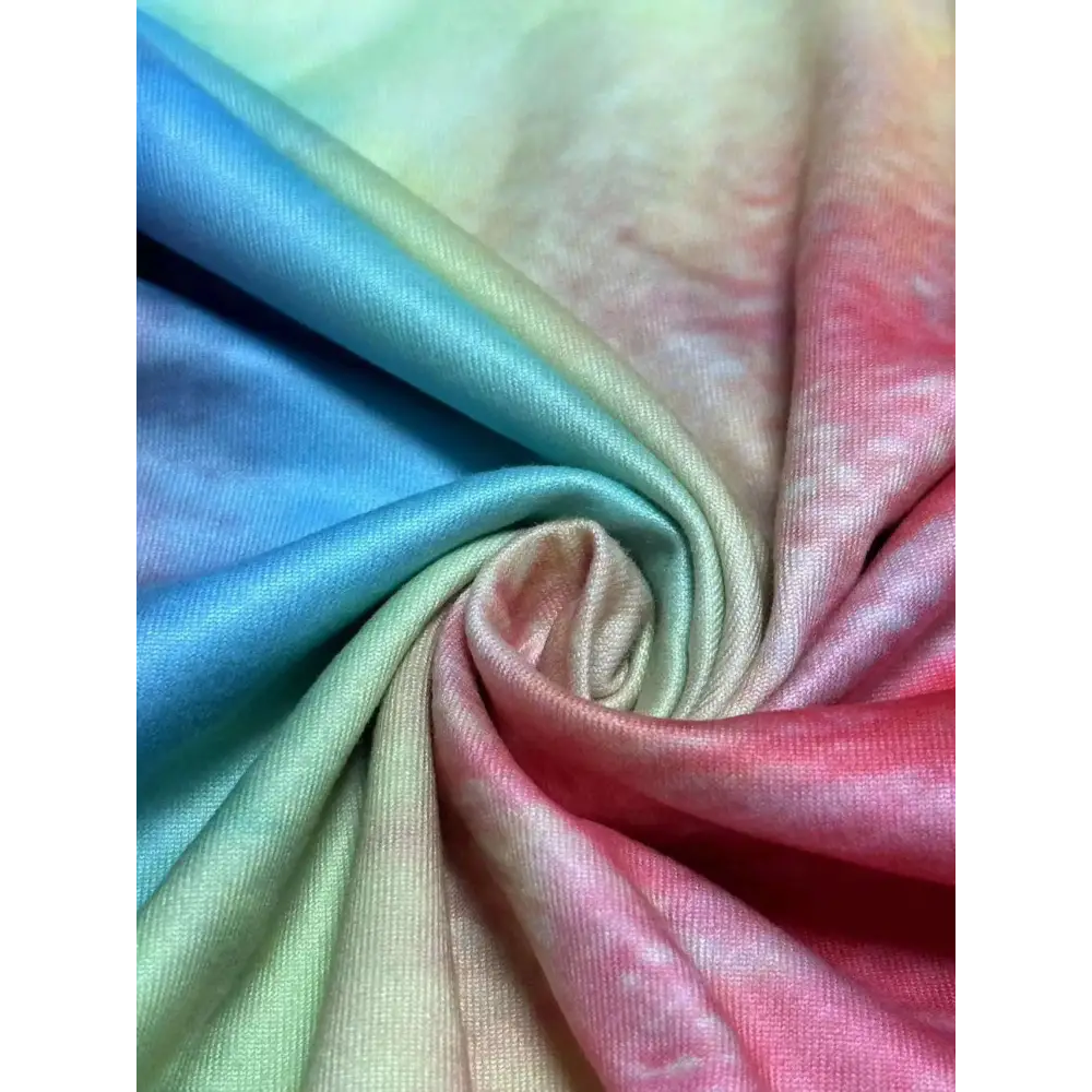 Vibrant fabric showcasing the New Plus Size European and American Women's Casual V-neck Printed Pocket T-shirt by YIQIAOHUI.