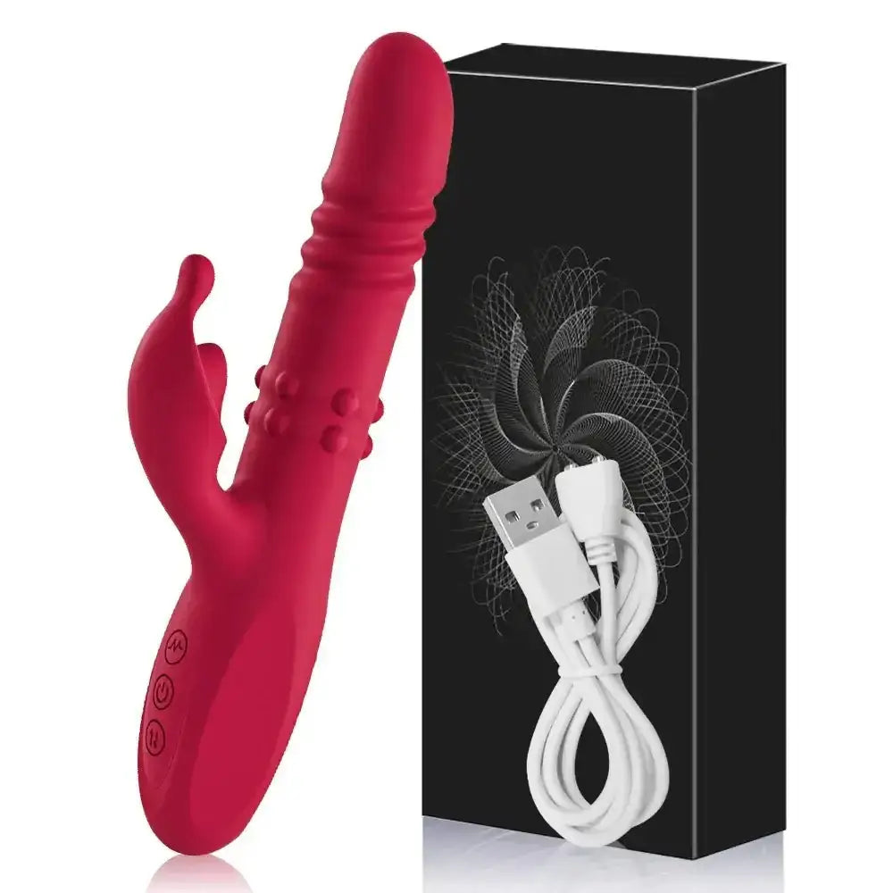 Rabbit Vibrator For Women Powerful G Spot Telescopic Rotating Clitoris Vagina Stimulator Female Masturbator For Adult