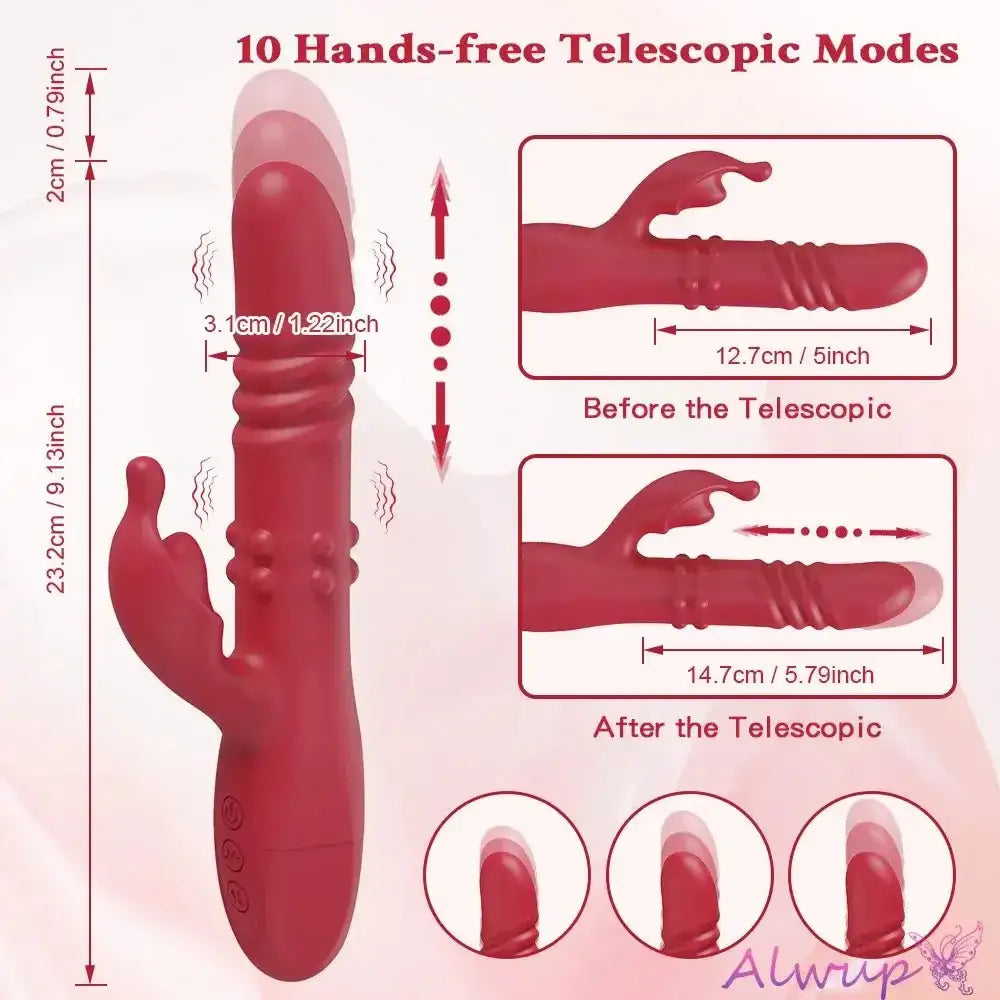 Rabbit Vibrator For Women Powerful G Spot Telescopic Rotating Clitoris Vagina Stimulator Female Masturbator For Adult