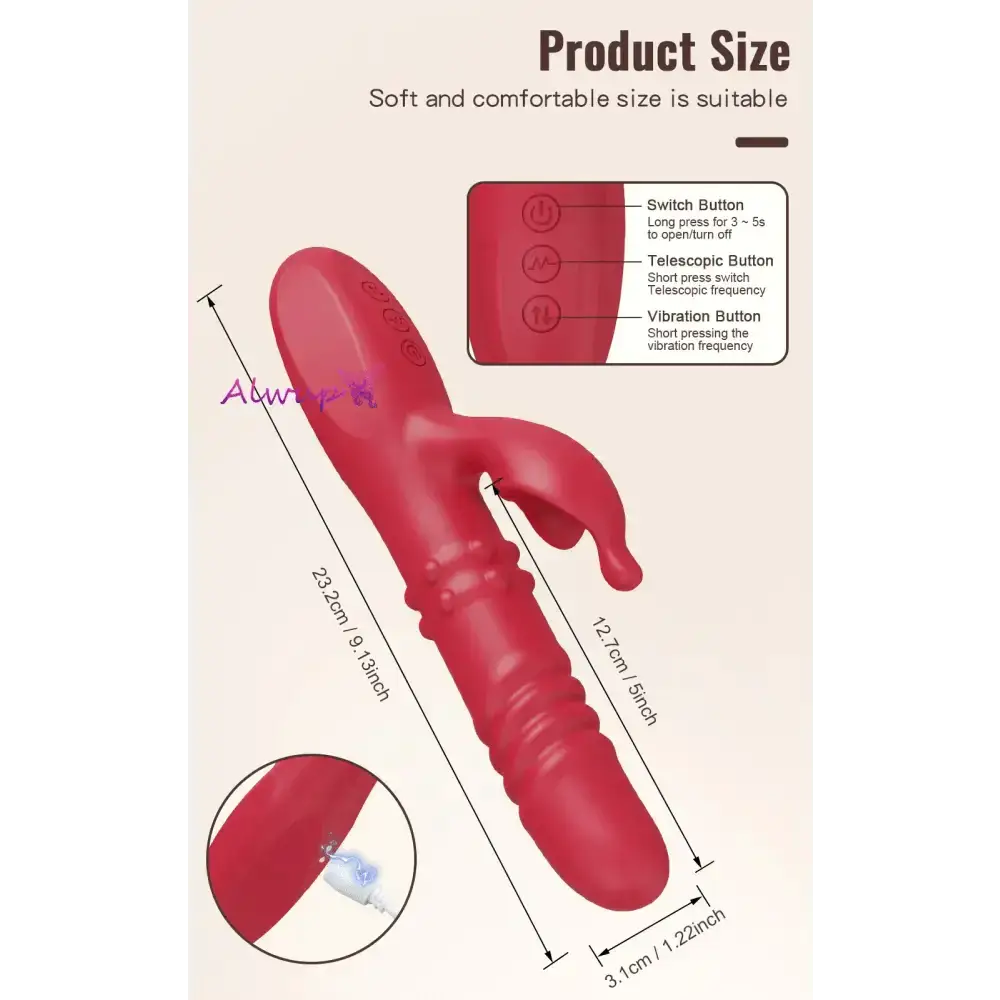 Rabbit Vibrator For Women Powerful G Spot Telescopic Rotating Clitoris Vagina Stimulator Female Masturbator For Adult