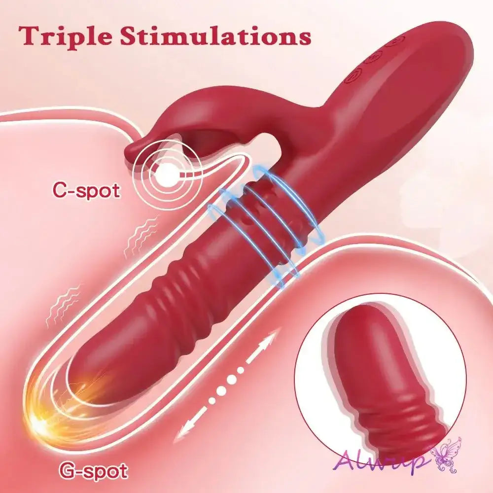 Rabbit Vibrator For Women Powerful G Spot Telescopic Rotating Clitoris Vagina Stimulator Female Masturbator For Adult