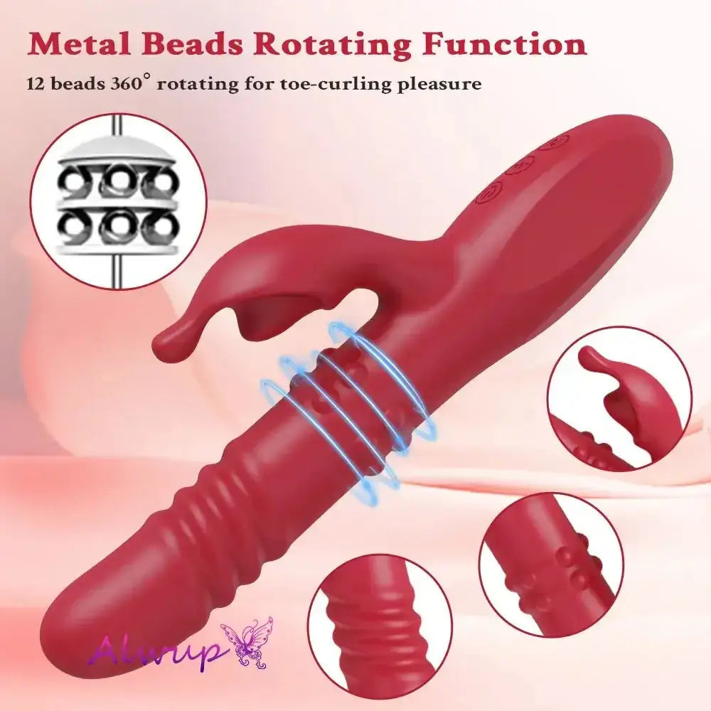 Rabbit Vibrator For Women Powerful G Spot Telescopic Rotating Clitoris Vagina Stimulator Female Masturbator For Adult
