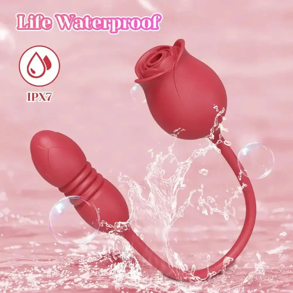 Rose Sucking Sex Toys Dildo Vibrator for Women 3in1 Thrusting G Spot Anal Vibrators Stimulator Female Vibrating Egg