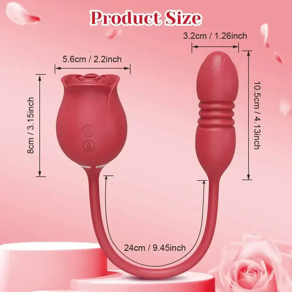 Rose Sucking Sex Toys Dildo Vibrator for Women 3in1 Thrusting G Spot Anal Vibrators Stimulator Female Vibrating Egg