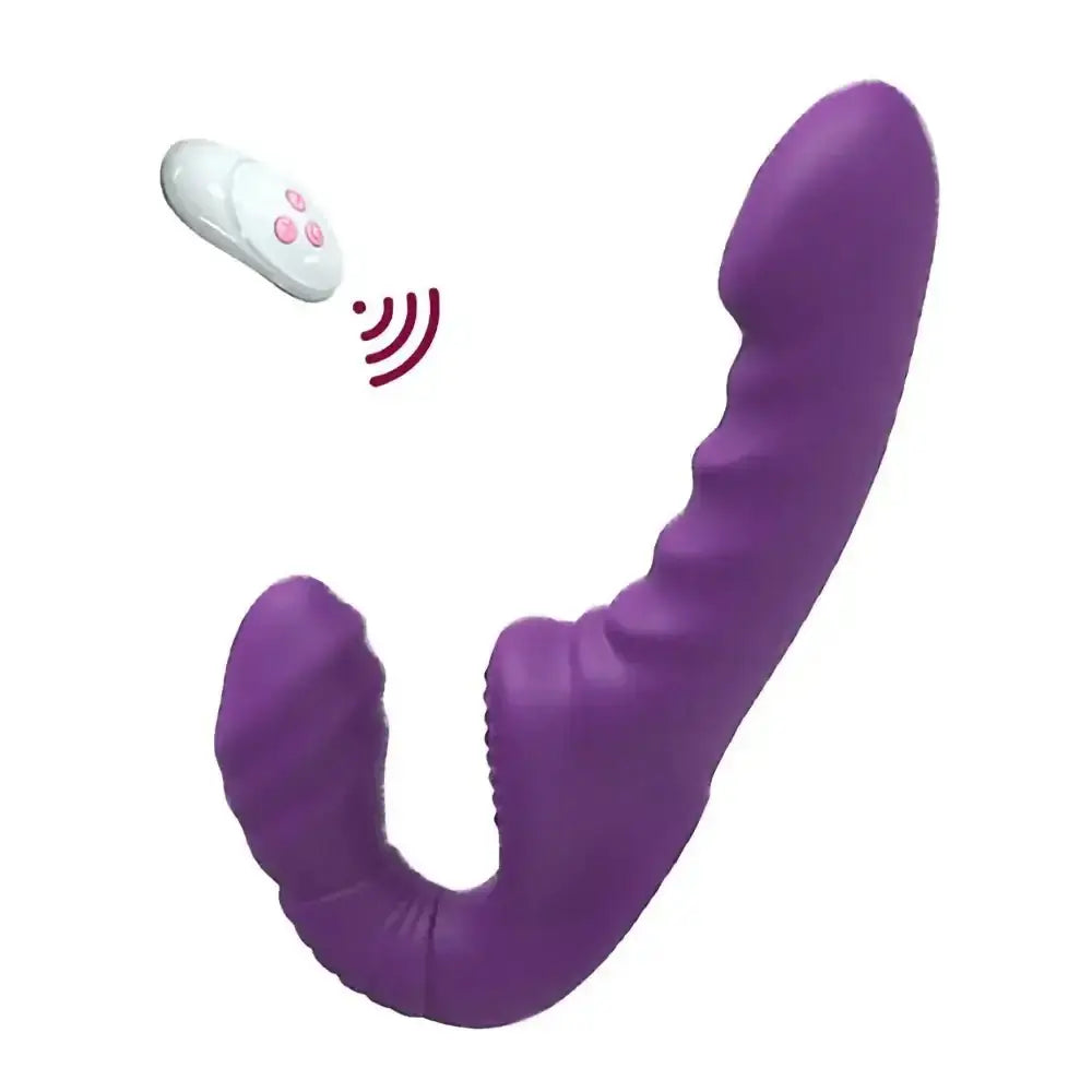 Strapless Strap-on Dildo Vibrator with Remote Control for Women Lesbian Couples G-Spot Double-Ended Adult Sex Toys