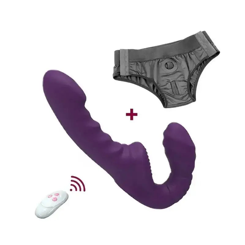 Strapless Strap-on Dildo Vibrator with Remote Control for Women Lesbian Couples G-Spot Double-Ended Adult Sex Toys