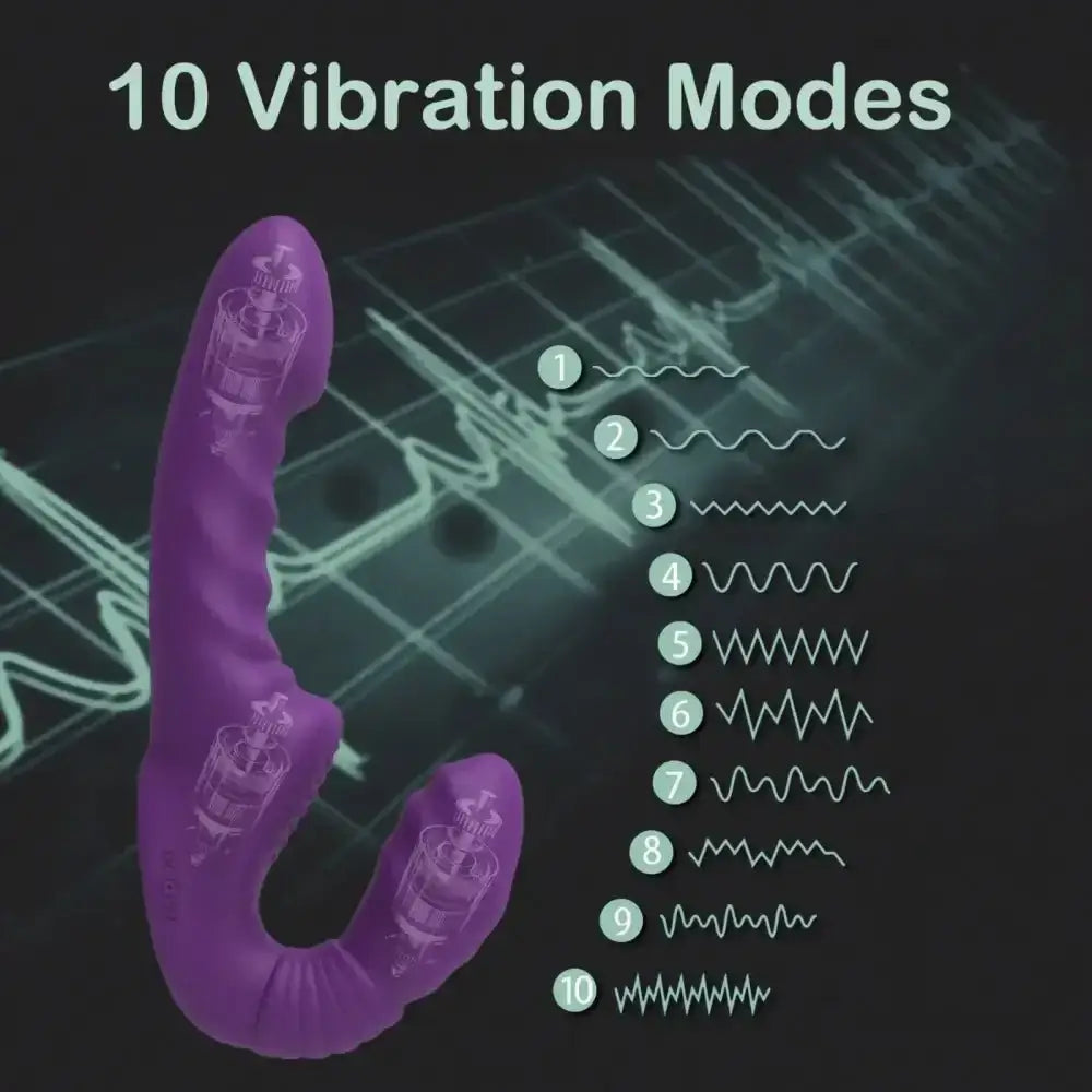 Strapless Strap-on Dildo Vibrator with Remote Control for Women Lesbian Couples G-Spot Double-Ended Adult Sex Toys