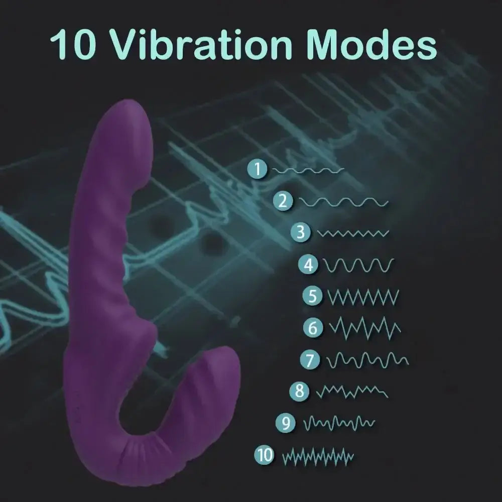 Strapless Strap-on Dildo Vibrator with Remote Control for Women Lesbian Couples G-Spot Double-Ended Adult Sex Toys