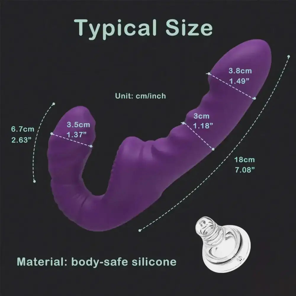 Strapless Strap-on Dildo Vibrator with Remote Control for Women Lesbian Couples G-Spot Double-Ended Adult Sex Toys