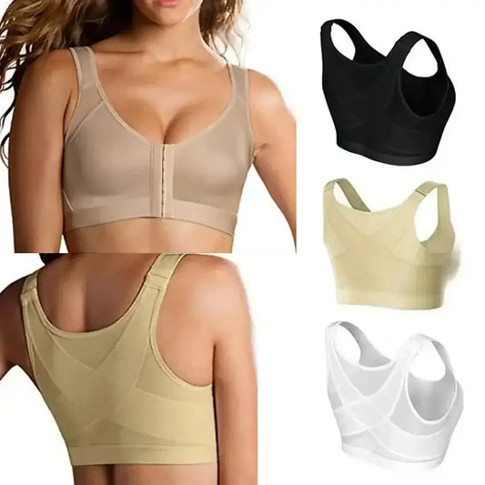 Vest Bras S - 5XL Front Closure Posture Corrector Lift Up Bra Women Push Up Cross Back Underwear Shockproof Sports Support Fitness - The Lady's Haven